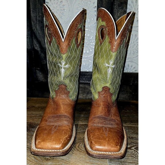 Twisted X RARE Peanut Leather Foot/Olive Stock (Men Sz 9D/10.5 Woman) - Picture 3 of 11